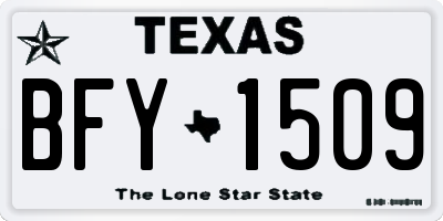 TX license plate BFY1509