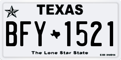 TX license plate BFY1521