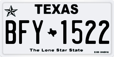 TX license plate BFY1522