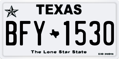 TX license plate BFY1530
