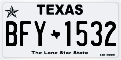 TX license plate BFY1532