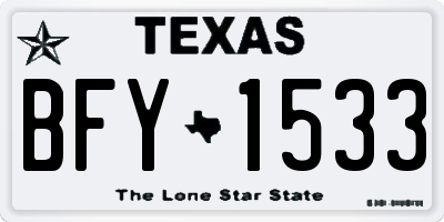 TX license plate BFY1533