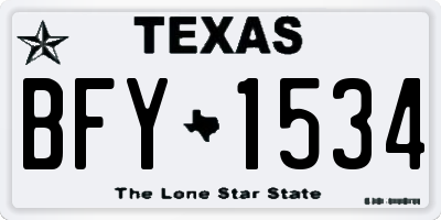 TX license plate BFY1534