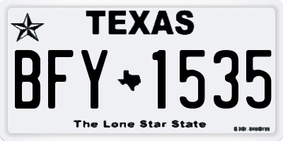 TX license plate BFY1535