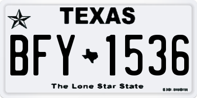 TX license plate BFY1536