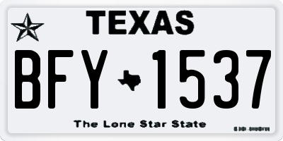 TX license plate BFY1537