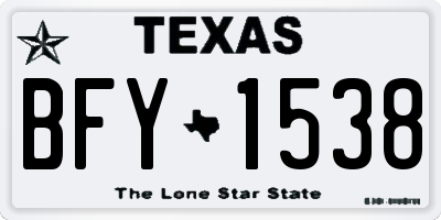 TX license plate BFY1538