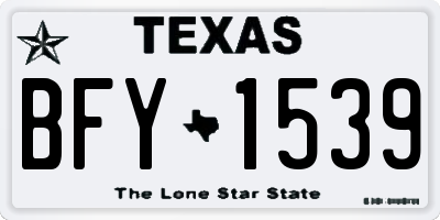TX license plate BFY1539