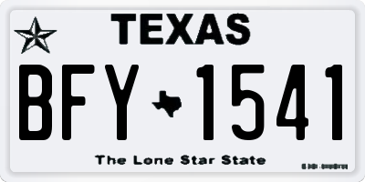 TX license plate BFY1541