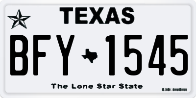 TX license plate BFY1545