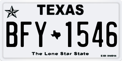 TX license plate BFY1546