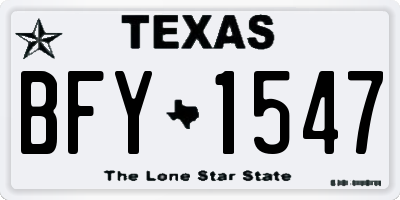 TX license plate BFY1547