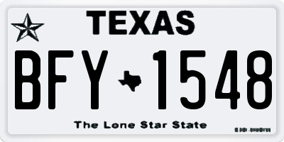 TX license plate BFY1548