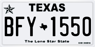 TX license plate BFY1550