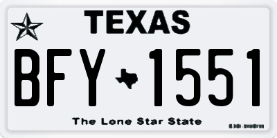 TX license plate BFY1551