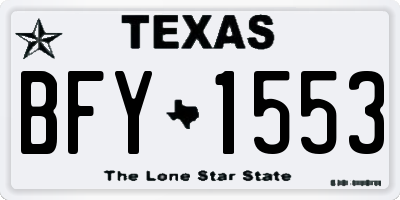 TX license plate BFY1553