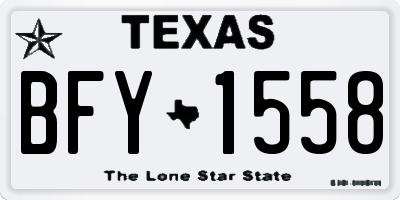 TX license plate BFY1558