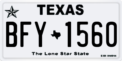 TX license plate BFY1560