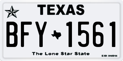TX license plate BFY1561