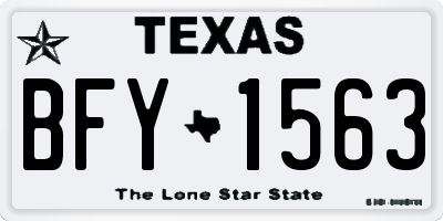 TX license plate BFY1563