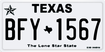 TX license plate BFY1567