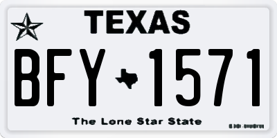 TX license plate BFY1571