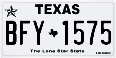 TX license plate BFY1575