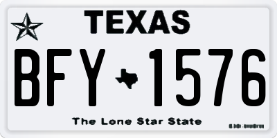 TX license plate BFY1576