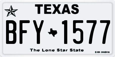 TX license plate BFY1577