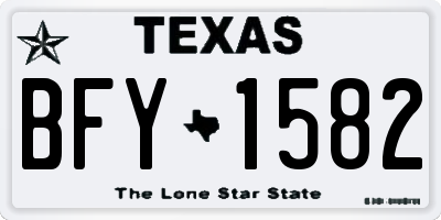 TX license plate BFY1582