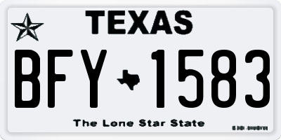 TX license plate BFY1583