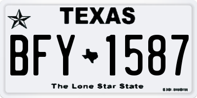 TX license plate BFY1587