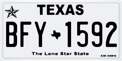TX license plate BFY1592