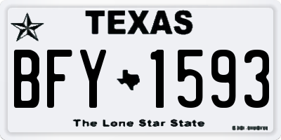 TX license plate BFY1593