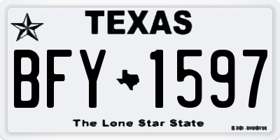 TX license plate BFY1597