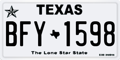 TX license plate BFY1598