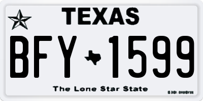 TX license plate BFY1599