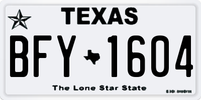 TX license plate BFY1604