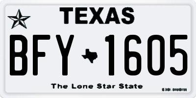 TX license plate BFY1605