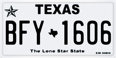 TX license plate BFY1606