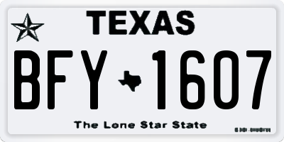 TX license plate BFY1607