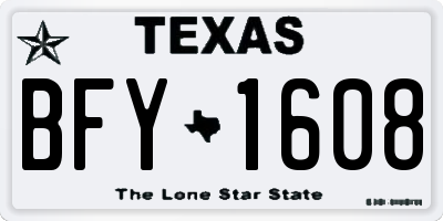 TX license plate BFY1608