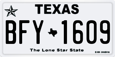 TX license plate BFY1609