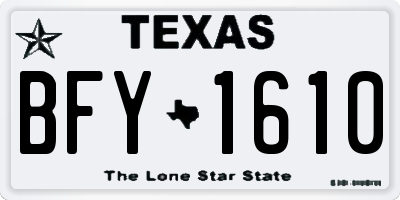TX license plate BFY1610