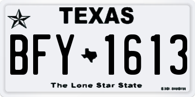 TX license plate BFY1613