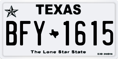 TX license plate BFY1615