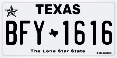 TX license plate BFY1616