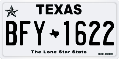 TX license plate BFY1622