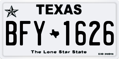 TX license plate BFY1626
