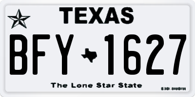 TX license plate BFY1627